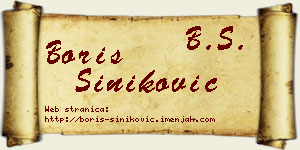 Boris Šiniković vizit kartica